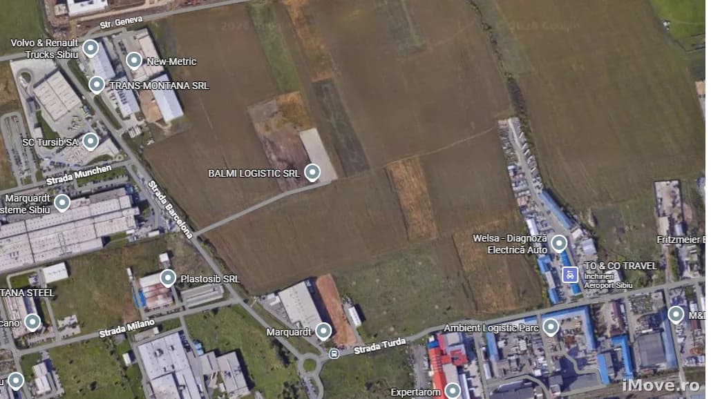5000 mp Teren constructii industriale Sibiu Vest