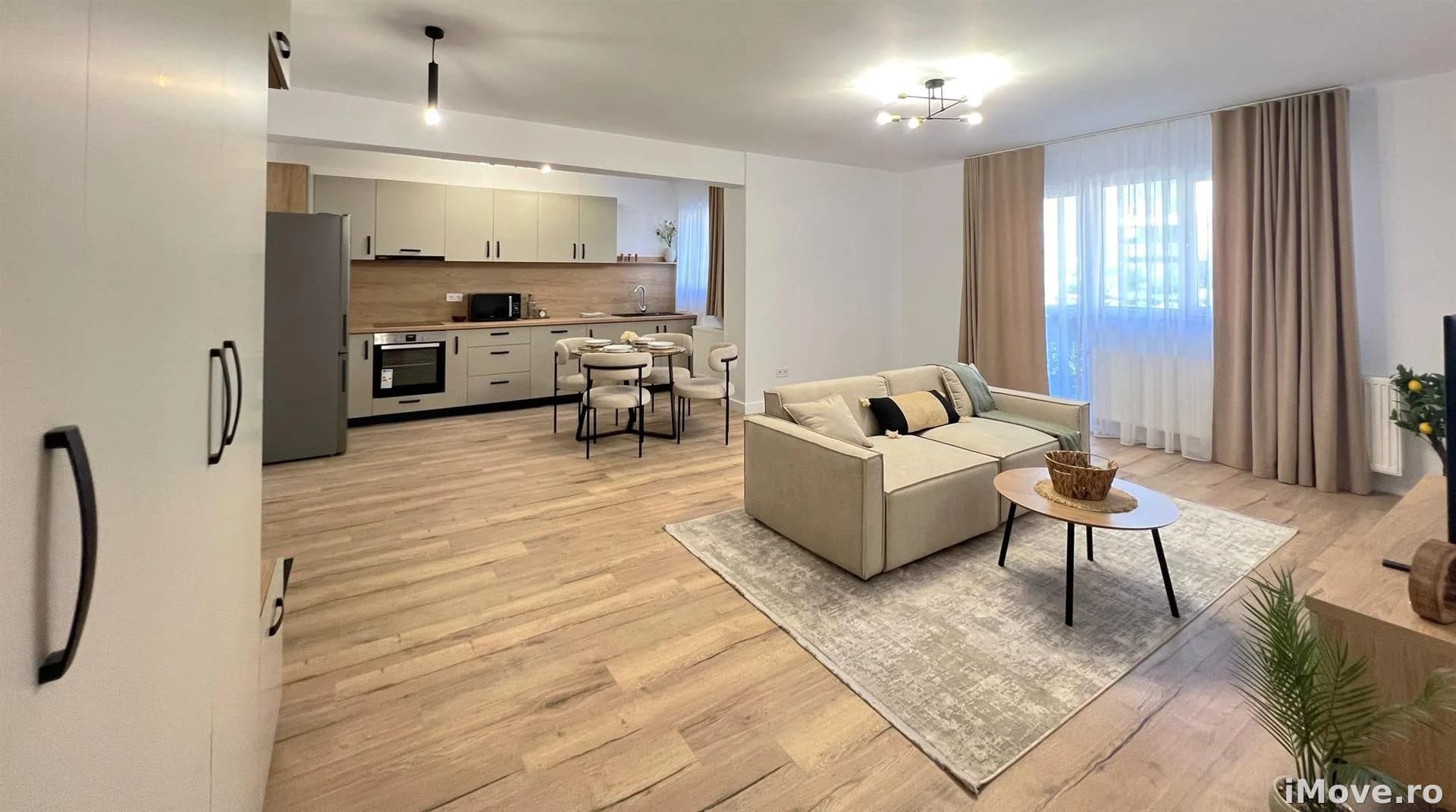 Apartament mobilat 60 mp utili la etajul 1 cu 2 camere terasa 12 mp