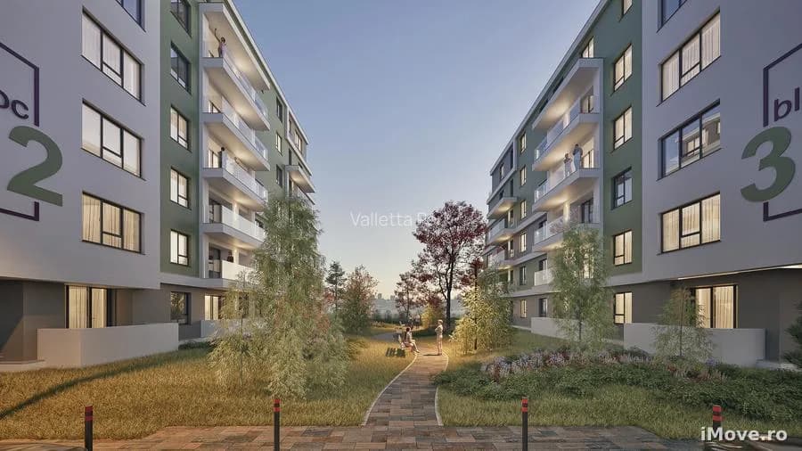 Apartament 3 camere 62 mpu balcon parcare in Valleta Park