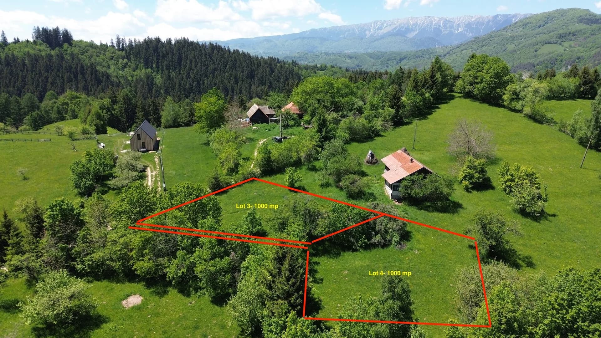 Loturi de teren 1.000 mp | Poarta – Bran | Vedere panoramică către Munții Bucegi