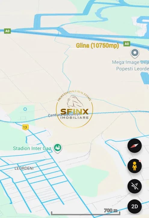 Teren intravilan Glina, Ilfov – 10750 mp, langa depozitele Megaimage, A0