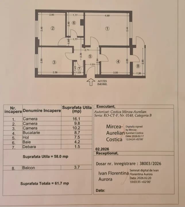 3 CAMERE | INEL 2 | PARTER | STRADAL