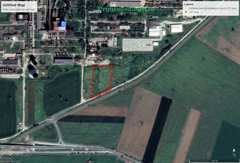 Teren 10.500 mp la sosea strada Ovidiu in fata la CET Arad