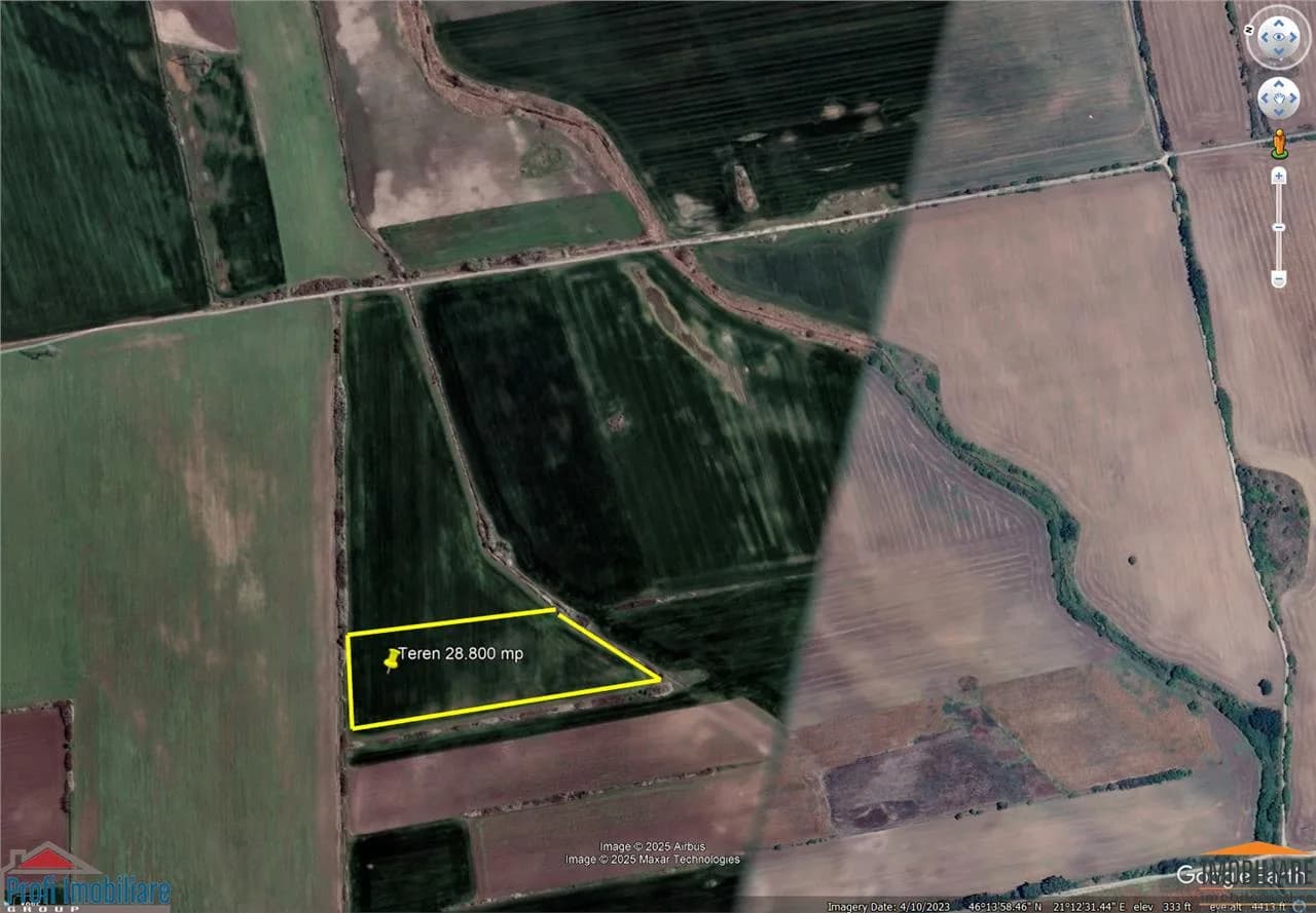 Teren de 28800 mp aproape de drumul Arad - Iratos
