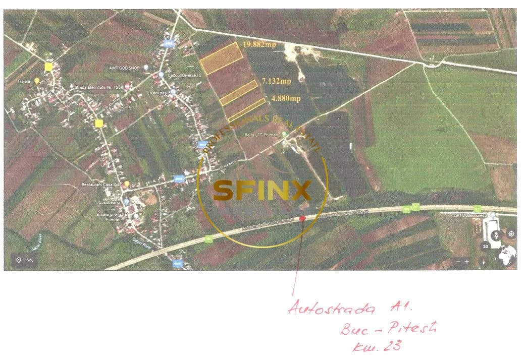 Teren 20000 mp Autostrada A1 Km 23 Poenari Ulmi