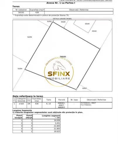 Central Comuna Berceni/ 438 mp teren intravilan/ gaz/ curent/ Comision 0%